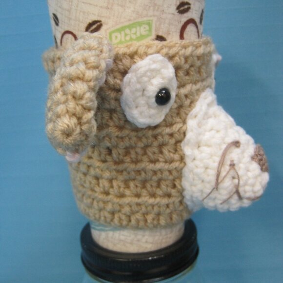 Chihuahua Mix Puppy Dog Crochet  Handmade Cup Cozy Holder Gifts by Bren - Picture 3 of 5